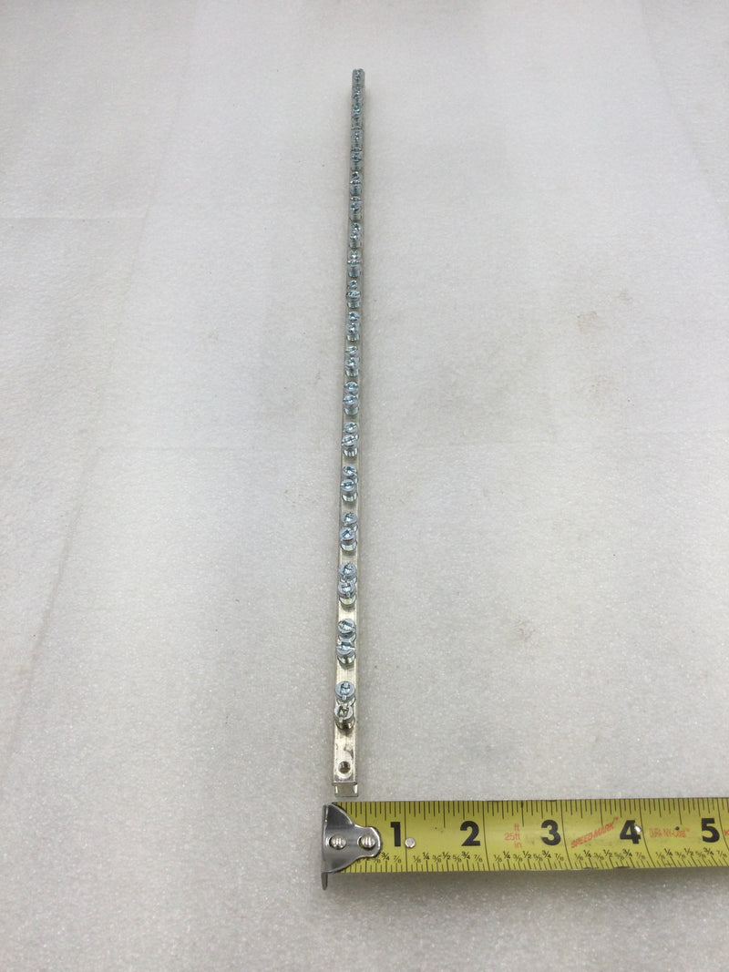 Unbranded 38 Position Ground Bar 4-14 AWG 1/4" W X 19.75" T - Set of 2