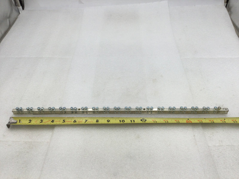 Unbranded 38 Position Ground Bar 4-14 AWG 1/4" W X 19.75" T - Set of 2