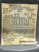 Square D D221NRB 30 Amp 2 Pole 120/240V Fusible General Duty Safety Switch