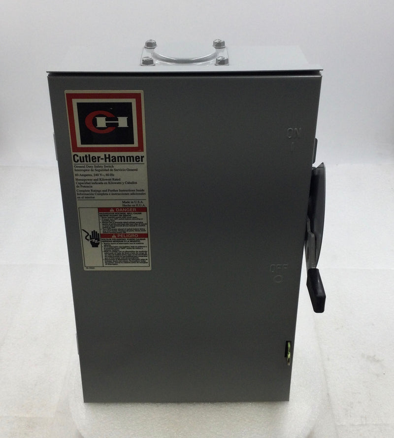 Cutler-Hammer DG222NRB 60 Amp 2-Pole 120V/240V Safety Switch