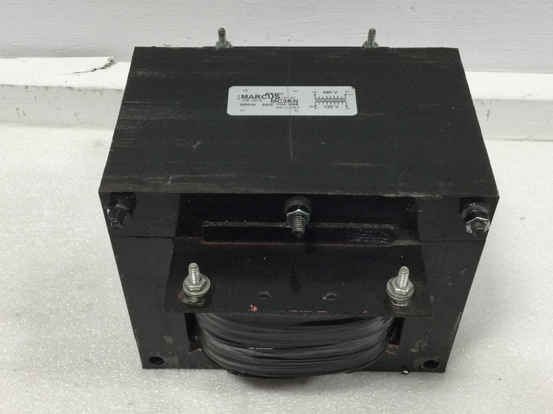 Marcus Transformer MC3KN Single Phase Closed, 480V in/ 120V out, 3000VA 60 Hz