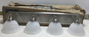 Progress Lighting P3269-09 Brushed Nickel Bathroom Vanity Light 4 Lamp Fixture 100 Watt Max Lamps