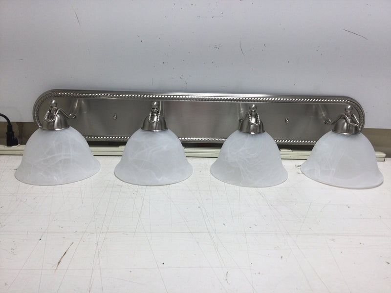 Progress Lighting P3269-09 Brushed Nickel Bathroom Vanity Light 4 Lamp Fixture 100 Watt Max Lamps