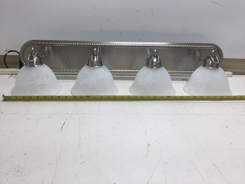 Progress Lighting P3269-09 Brushed Nickel Bathroom Vanity Light 4 Lamp Fixture 100 Watt Max Lamps