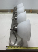 Progress Lighting P3269-09 Brushed Nickel Bathroom Vanity Light 4 Lamp Fixture 100 Watt Max Lamps