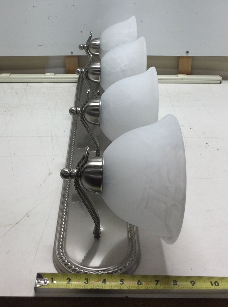 Progress Lighting P3269-09 Brushed Nickel Bathroom Vanity Light 4 Lamp Fixture 100 Watt Max Lamps