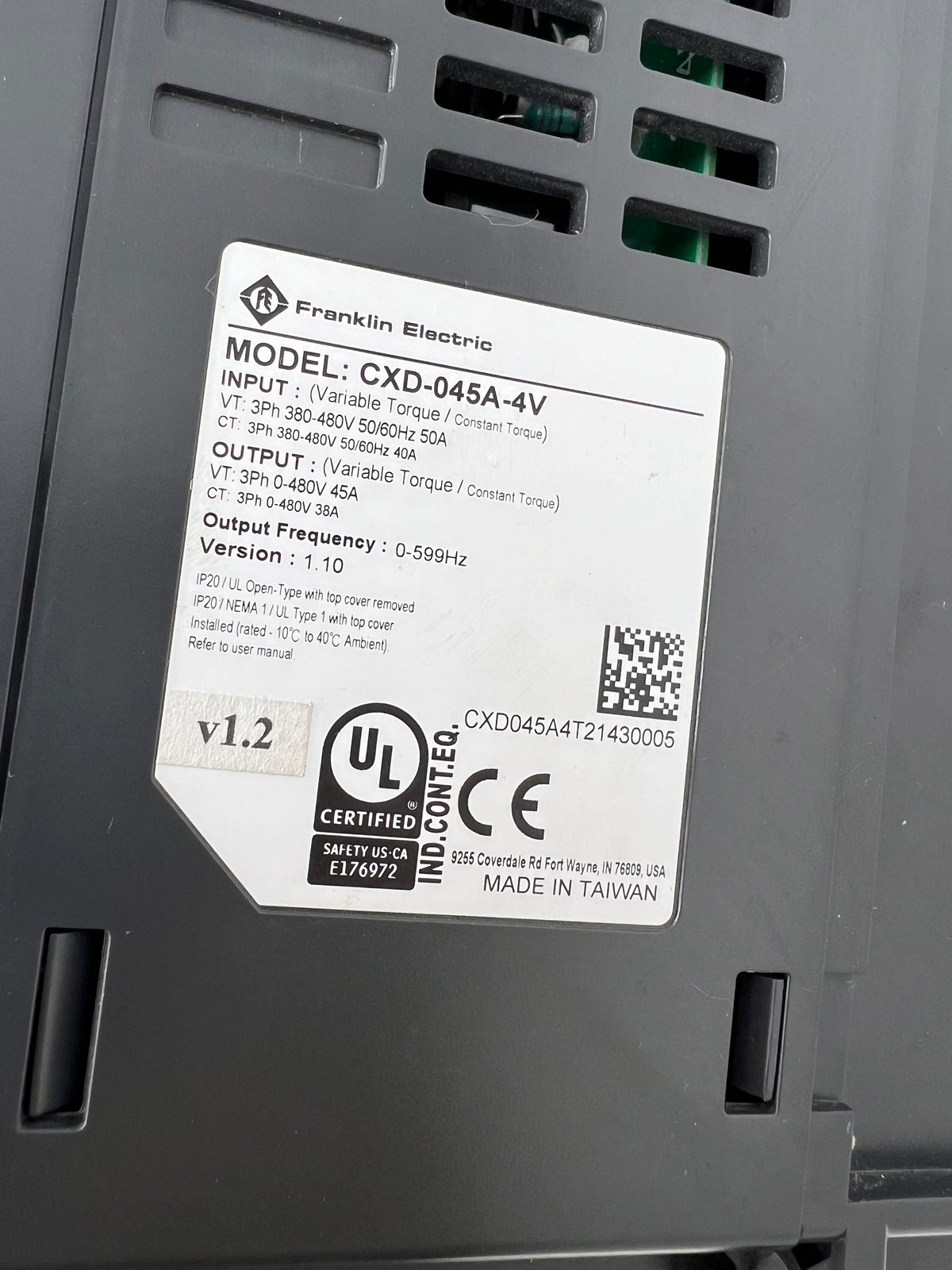 Franklin Electric CXD-045A-4V Cerus X-Drive VFD