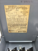 Square D D321NRB Outdoor 30 Amp 240 VAC 3 Pole Fusible Safety Switch Nema 3R Enclosure 6.5" X 9"