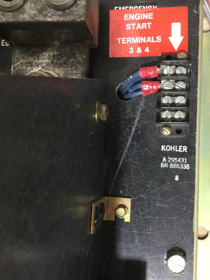 Kohler A295431 600 Amp Automatic Transfer Switch 480 VAC 60 Hz Guts