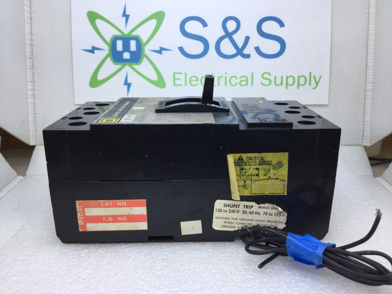 Square D KAL362001021 200 Amp 3 Pole 600 Volt w/120/240V Shunt Trip Circuit Breaker