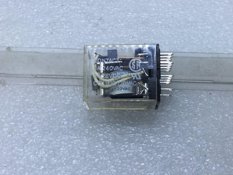 Omron MY4Z Coil base Square Base Plug In Relay 14-Blades 110-120VAC Coil