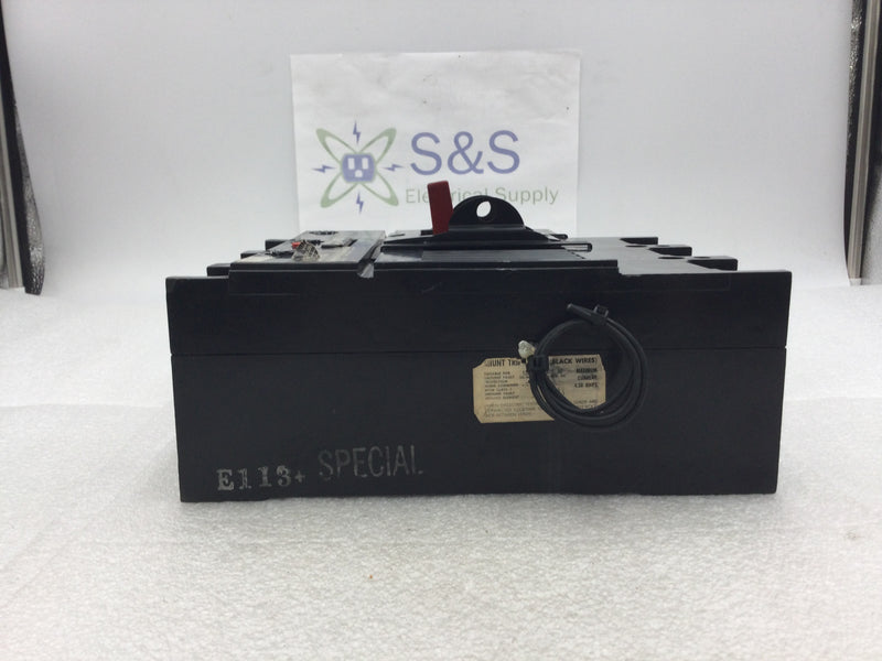 GE General Electric THJK436F000 3 Pole 400 Amp Circuit Breaker with 225 Amp Trip Setting and Shunt Trip Output