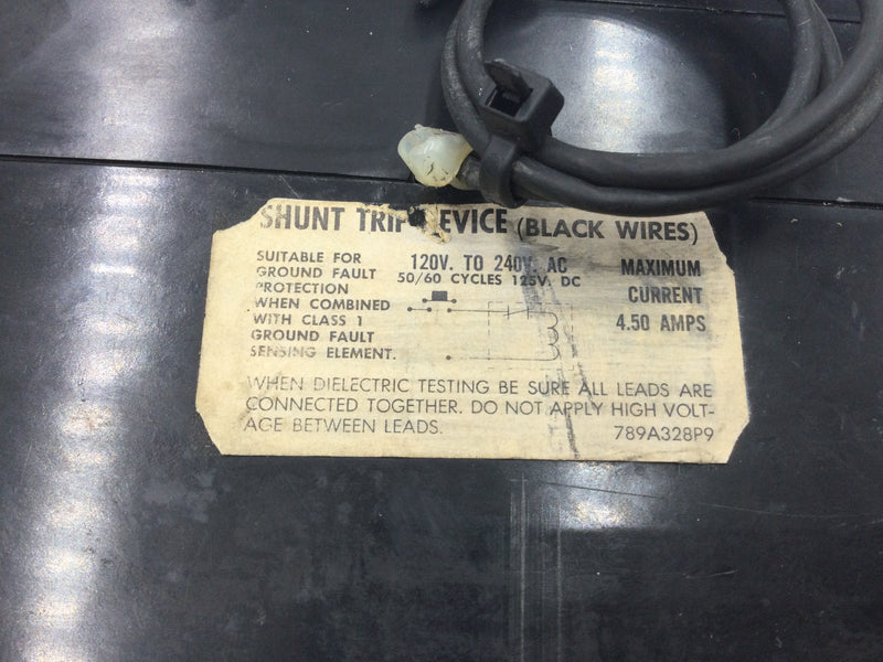 GE General Electric THJK436F000 3 Pole 400 Amp Circuit Breaker with 225 Amp Trip Setting and Shunt Trip Output