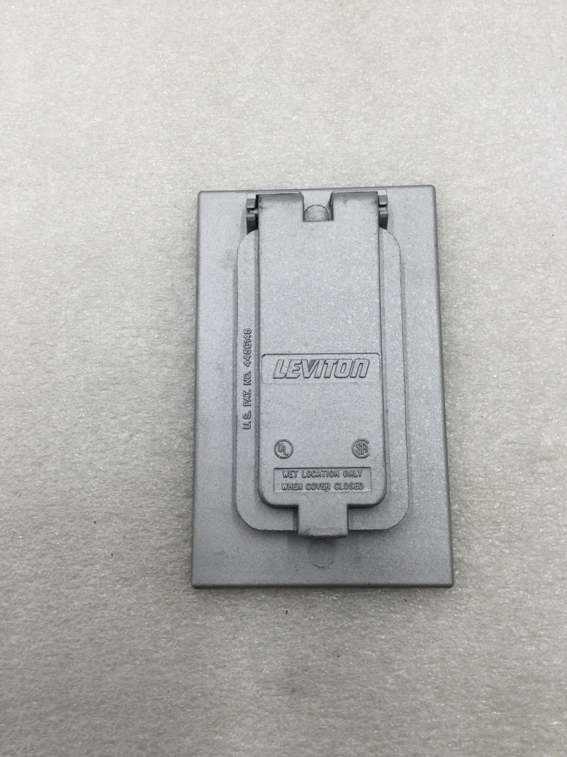 Leviton 4926 Vertical Mount Duplex Receptacle Cover for Wet Locations in Gray