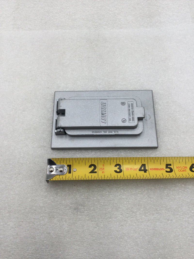 Leviton 4926 Vertical Mount Duplex Receptacle Cover for Wet Locations in Gray