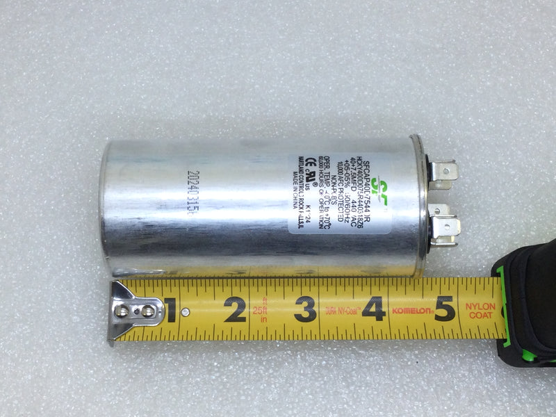 Service First SFCAP40D75440R 40+7.5MFD +/-5% 440V 50/60Hz Run Capacitor