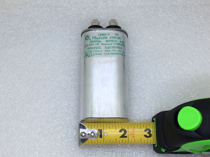 Tongfeng CAP150000370LA 15MFD +/-5% 370V 50/60Hz Motor Run Capacitor