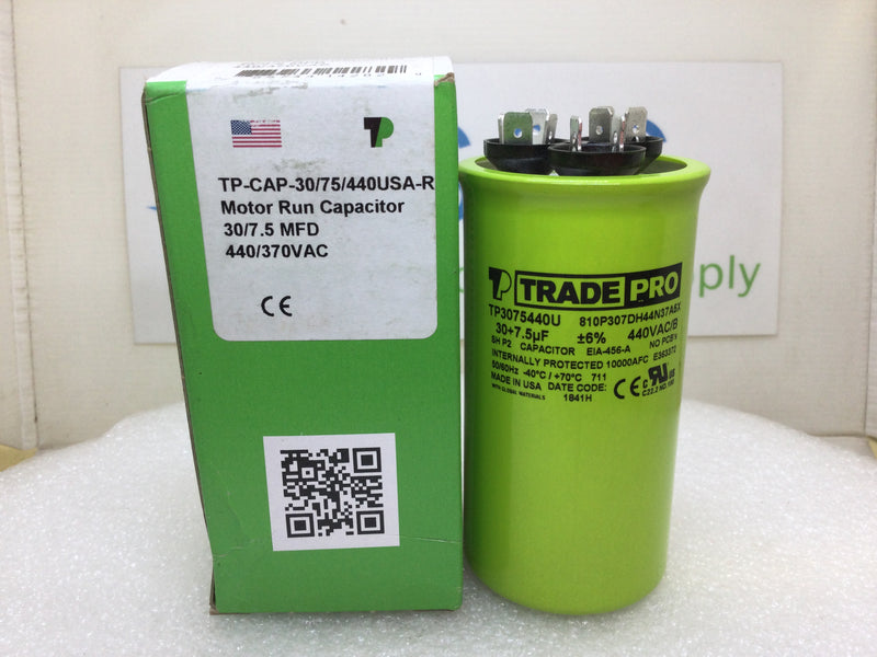 Trade Pro TP-CAP-30/75/440USA-R 30+7.5MFD +/-6% 440V 50/60Hz Capacitor