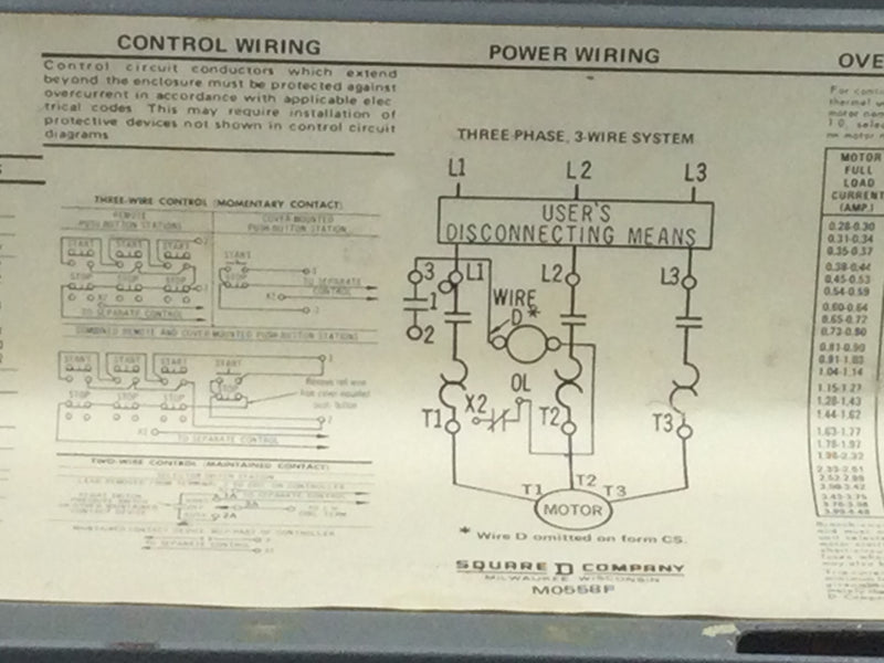 Square D 8536 Type SCG3 NEMA Size 1 120v Series A Coil 480v Overload Relay Contactor with CLASS 9999 SC22
