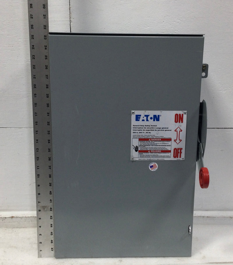 Eaton/Cutler-Hammer DG324NRK 200 Amp 3 Pole 240V Fused GD Safety Switch