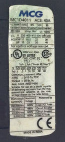 MCG MC1D4001 40 Amp 3 Pole 3PH 600V Contactor 5" x 3"