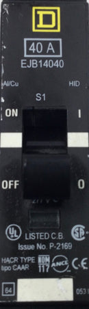 Square D EJB14040 40 Amp 1 Pole 277V E Frame Circuit Breaker