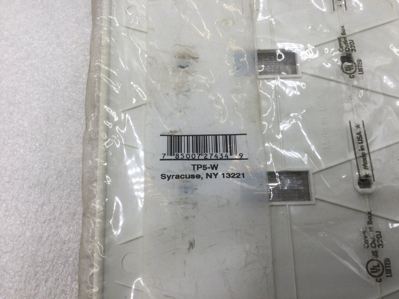 Pass & Seymour/Legrand TP5-W 5 Gang Toggle Switch Wall Plate in White