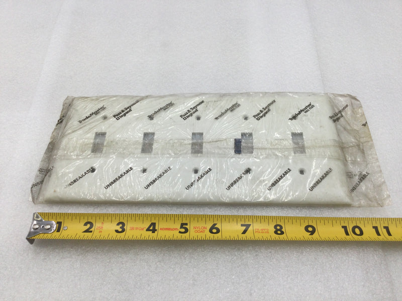 Pass & Seymour/Legrand TP5-W 5 Gang Toggle Switch Wall Plate in White