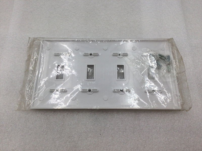 Pass & Seymour STA-KLEEN Series Plastic 4 Gang Toggle Switch Wall Plate in White