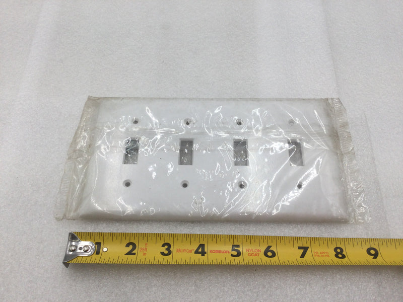 Pass & Seymour STA-KLEEN Series Plastic 4 Gang Toggle Switch Wall Plate in White