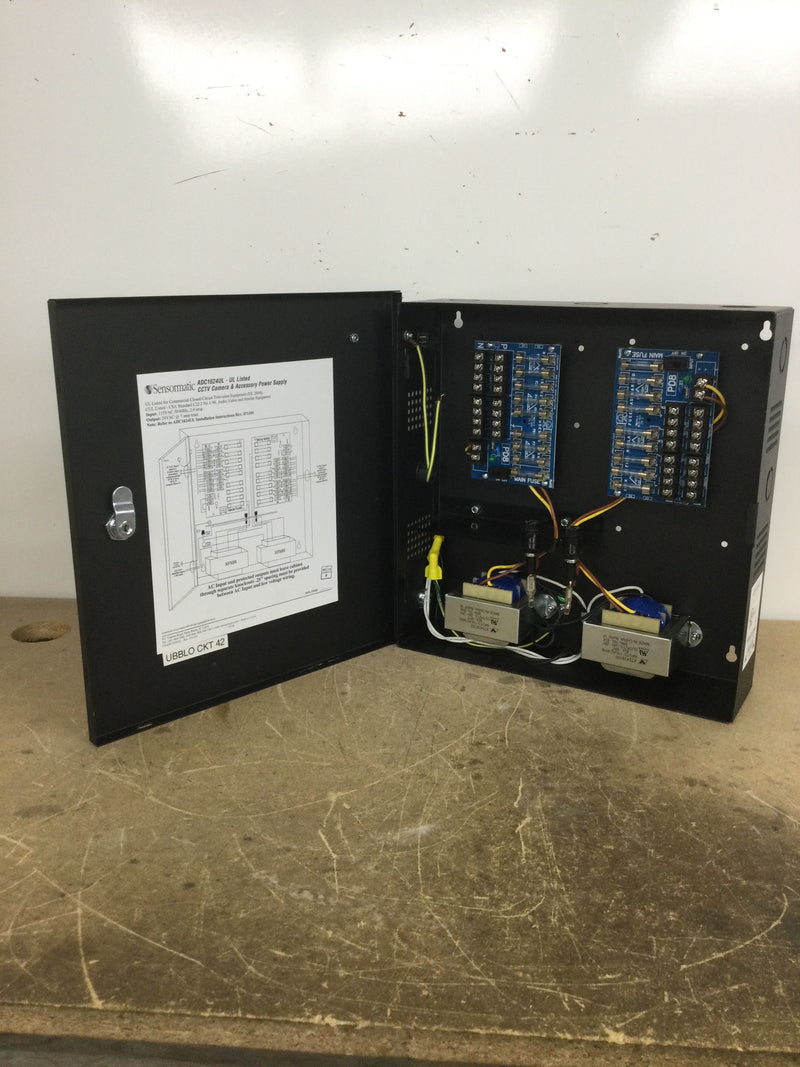 Sensormatic ADC1624UL 16 Camera 24 VAC CCTV Power Supply 115 Volt Input w/ 24 VAC Outputs