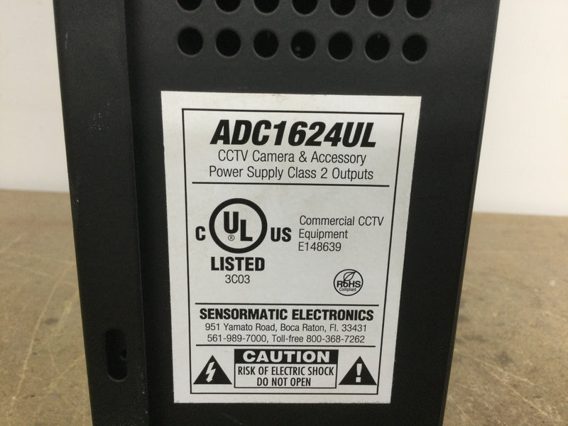 Sensormatic ADC1624UL 16 Camera 24 VAC CCTV Power Supply 115 Volt Input w/ 24 VAC Outputs