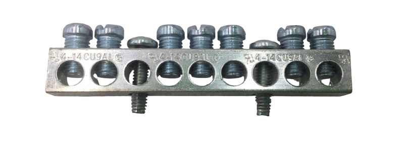 Square D 9 Position 4-14 AWG Grounding Bar w/Mounting Screws 3" x 1/2"