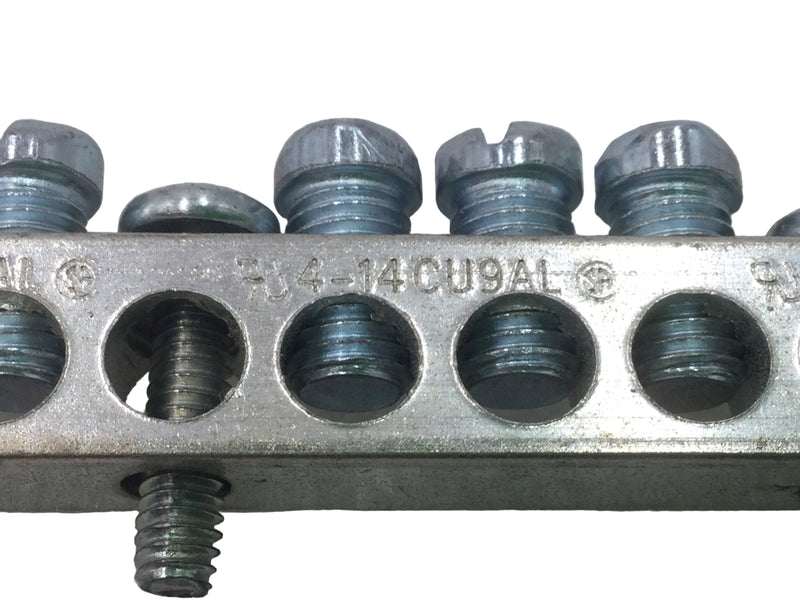 Square D 9 Position 4-14 AWG Grounding Bar w/Mounting Screws 3" x 1/2"