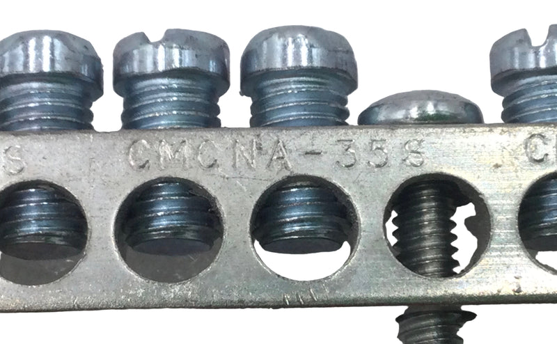 Square D 9 Position 4-14 AWG Grounding Bar w/Mounting Screws 3" x 1/2"