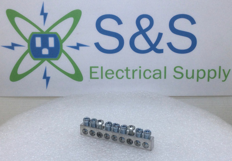 Square D 9 Position 4-14 AWG Grounding Bar w/Mounting Screws 3" x 1/2"