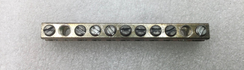 Unbranded 11 Position 4-14 AWG Grounding Bar 3 3/4" x 1/2"