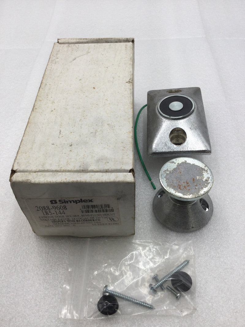 Simplex 2088-9608 Flush Mount Magnetic Door Holder in Chrome 24 VDC/VAC 120 VAC
