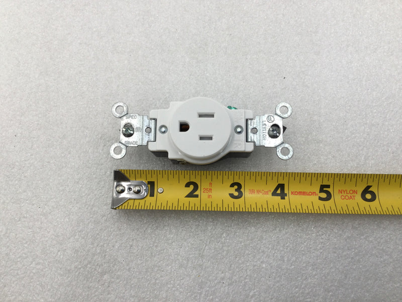 Leviton T5015-W 15 Amp 125V Tamper-Resistant Single Receptacle