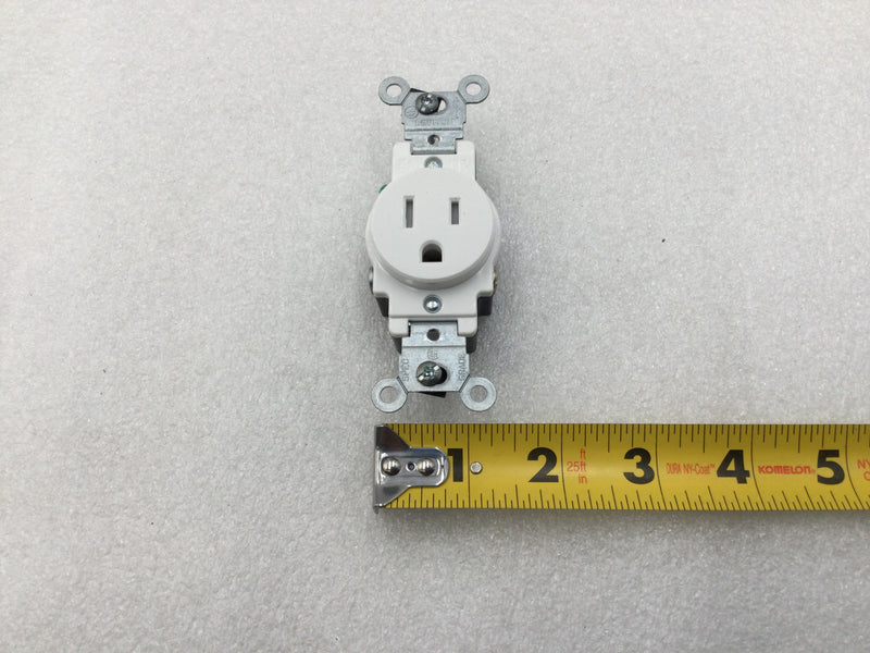 Leviton T5015-W 15 Amp 125V Tamper-Resistant Single Receptacle