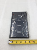 Cooper Wiring PJ4BK 4 Gang Unbreakable Toggle Switch Plate in Black (Box of 10)