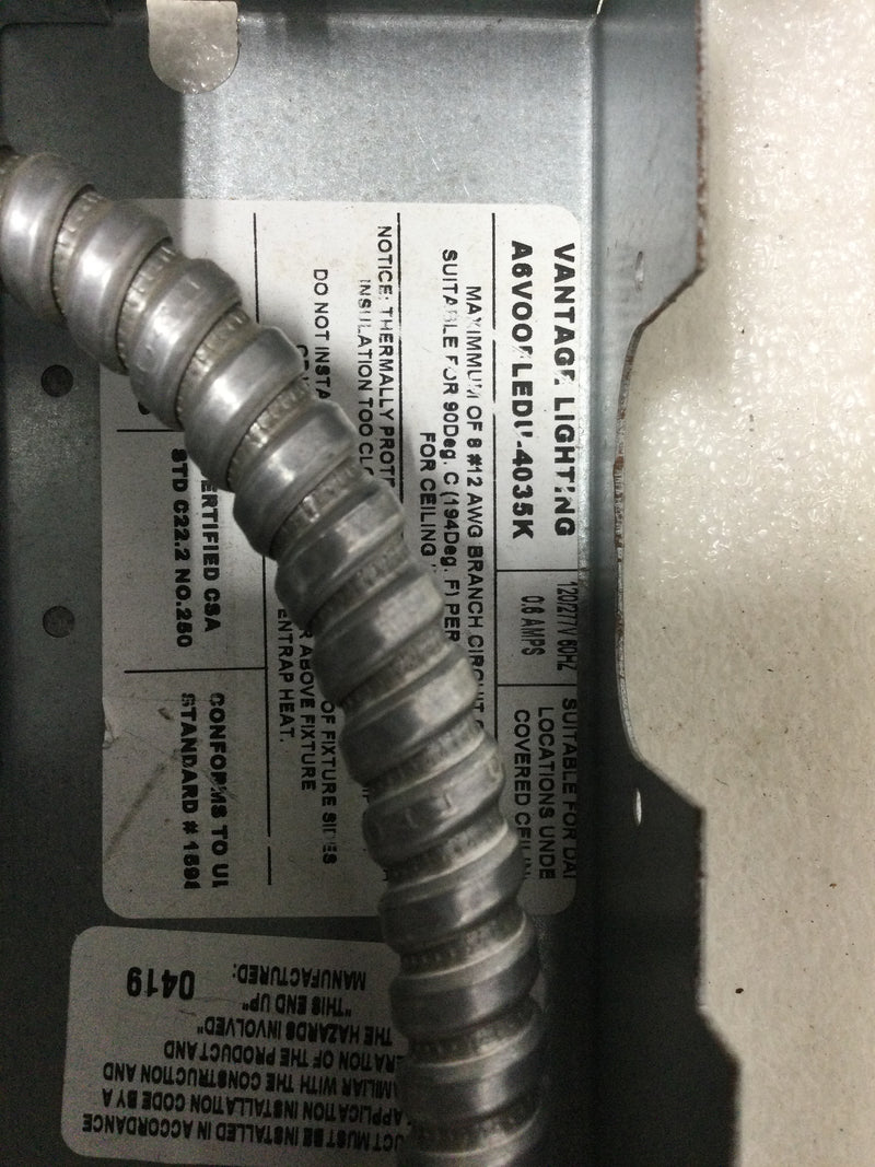 Vantage Lighting A6VOORLEDU-4035K 120/277VAC Recessed Housing for LED Emergency Lighting.