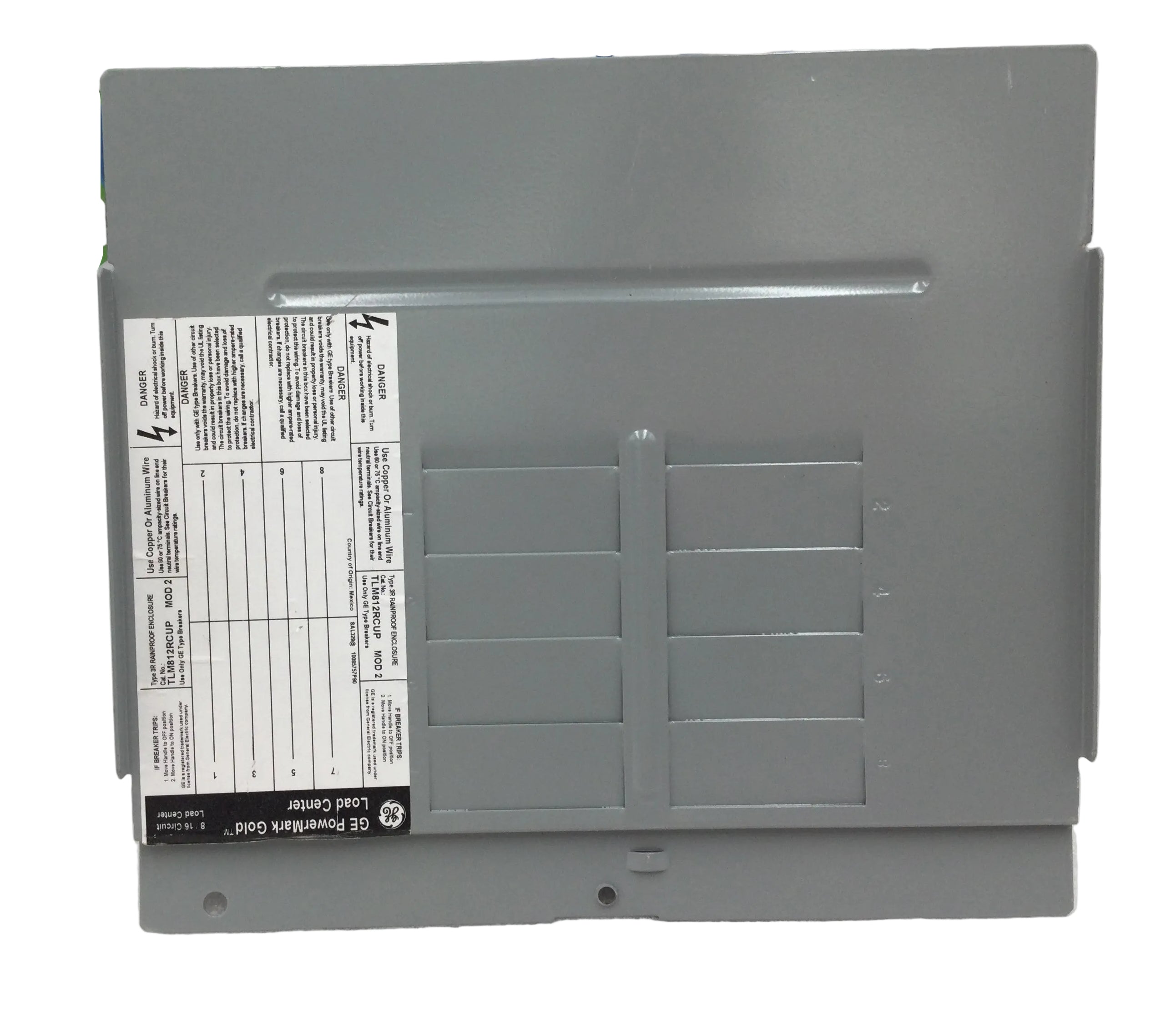 GE TLM812RCUP 125 Amp 8 Space 120/240V Dead Front Only 11