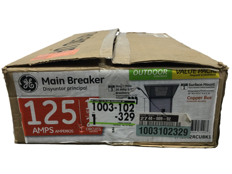 GE TM1212RCUBK1 125 Amp 12 Space/24 Circuit 120/240V Load Center