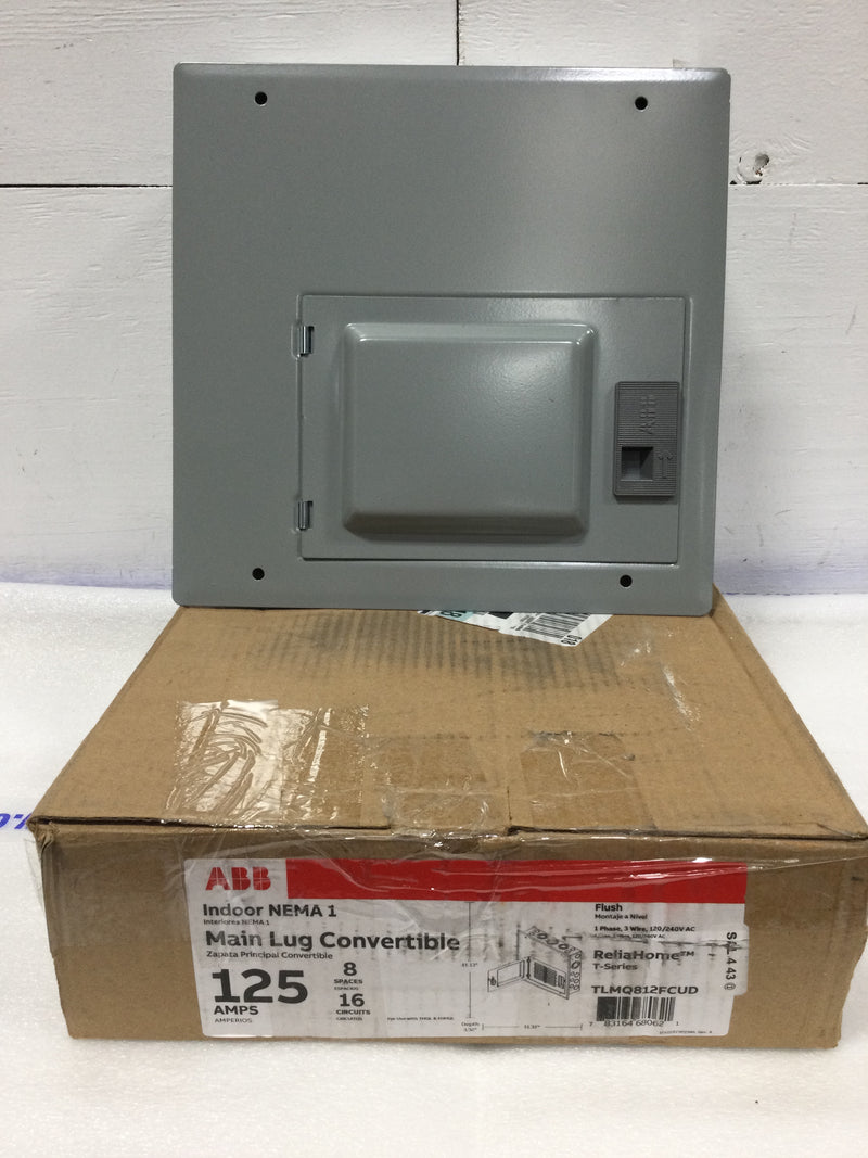 ABB TLMQ812FCUD 125A 8 Circuit 1PH 3W Flush Mount Indoor Load Center
