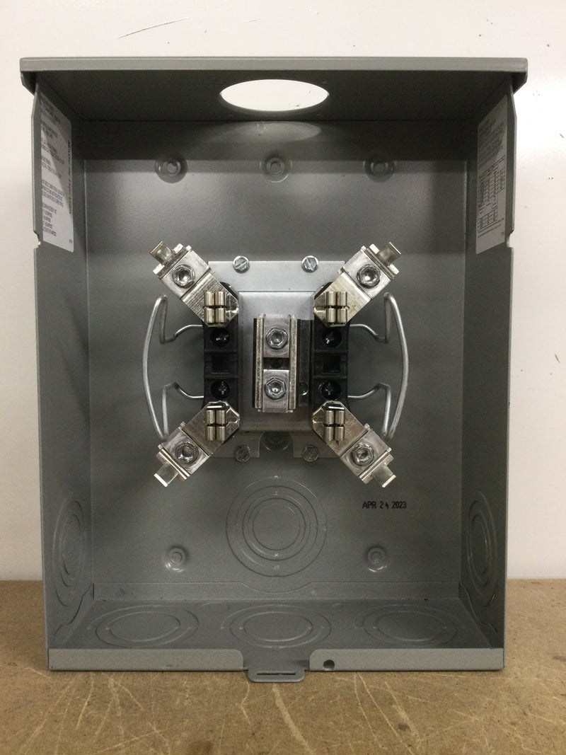 Schneider Electric UHTRS212B Picture Meter socket, Ringless, 1 phase, 3 wire, 4 jaws, Series A, horn bypass, no jaw release