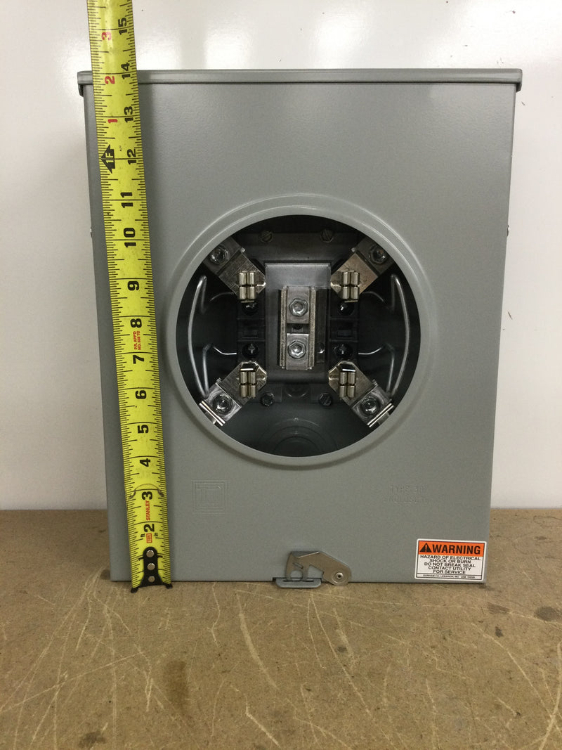 Schneider Electric UHTRS212B Picture Meter socket, Ringless, 1 phase, 3 wire, 4 jaws, Series A, horn bypass, no jaw release