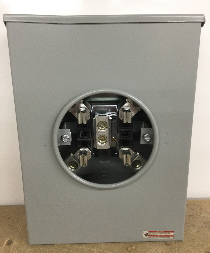 Eaton UNRRS213BEUSE Meter Socket, 3 5/16 in hub opening, 200A, Overhead, Hub opening, #6-350 kcmil, Four-jaw, Single-phase, #6-350 kcmil, Sockets:1, Three-wire, Ring, 600V