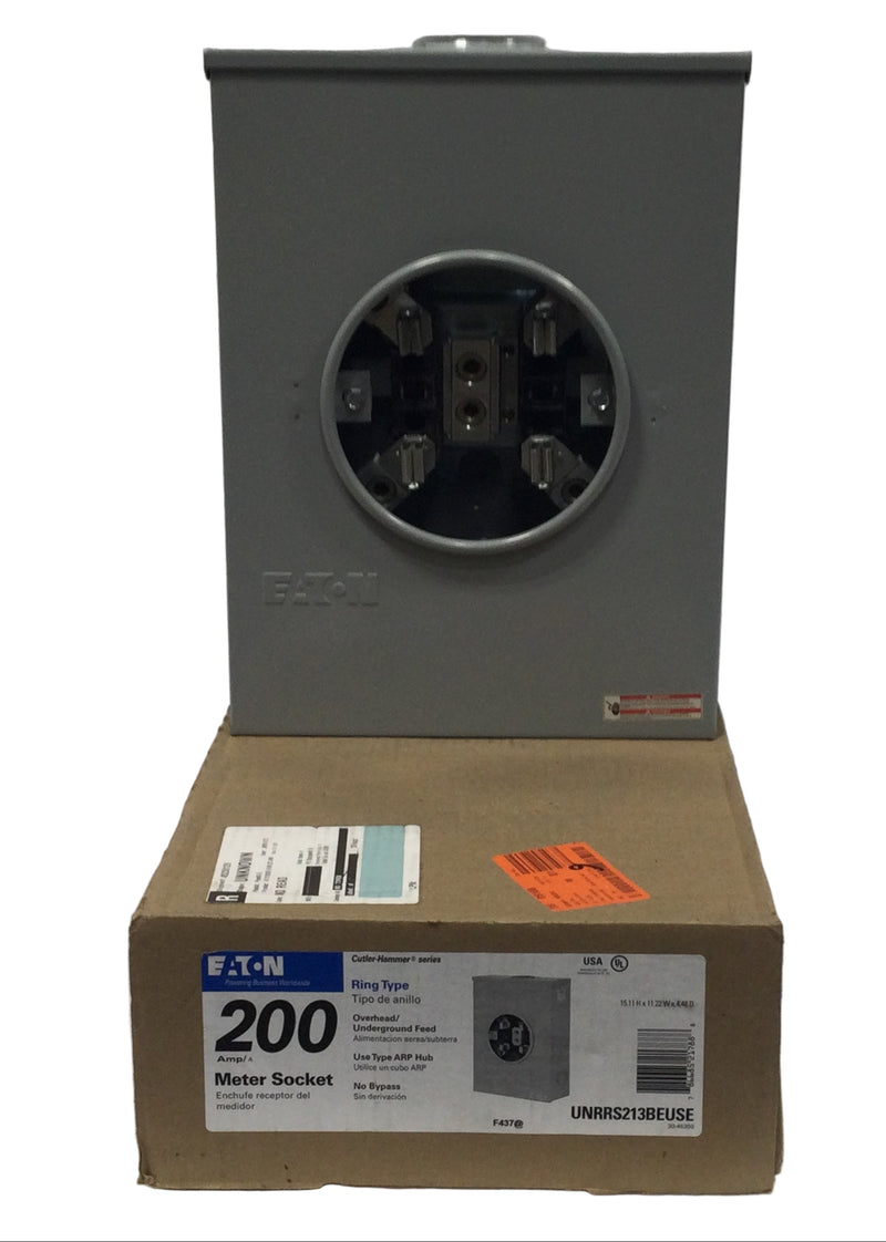 Eaton UNRRS213BEUSE 200 Amp 1PH 3 Wire 600V Ringed Meter Socket