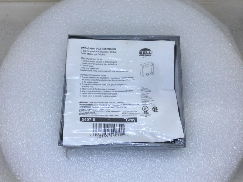 Bell Outdoor 5407-0 Two-Gang Box Extension - Gray